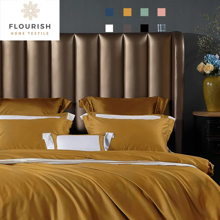 Flourish High Quality Free Shipping Viscose Satin Pillow Case Egyptian Cotton Sheet Bedspread Bedding Comforter Set King Luxury