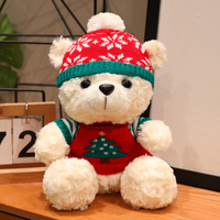 Peluche de Noël Singe en Pull Tricoté avec Chapeau Flocon de Neige, Jouet Animal en Peluche Mignon, Polyester Coton PP, OEM ODM, Cadeau de Fêtes Personnalisé