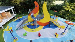 สนามเด็กเล่นกลางแจ้งสำหรับเด็ก3-12รูปแบบแอบสแตรกต์รูปนกสีส้มออกแบบได้เอง - Product Image 4