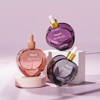 Flacon compte-gouttes en verre élégant personnalisé de 50 ml, design créatif, paroi épaisse, pour sérum de soin de la peau, huile essentielle, parfum, huile capillaire
