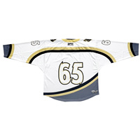 Jersey Hoki Es Unisex Ukuran Besar Custom Sublimasi, Bernapas, Menyerap Keringat, Peregangan Empat Arah, Kerah V, Seragam Tim