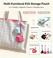 Étui de protection multifonctionnel en EVA rigide pour écouteurs sans fil, mini sac de rangement pour rouge à lèvres et brillant à lèvres, idéal pour les voyages en extérieur