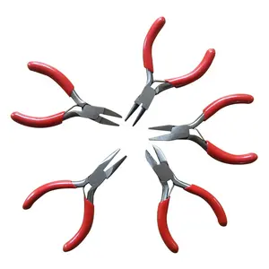 5"mini Carbon Steel Round Nose Mini Jewelry Pliers With Dipped Handle