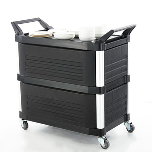 Hotel Service Cart Plastic 104x51x95cm 4 Swivel Caster Multipurpose Trolley For Hotel Cleaning Food Transport - Product Image 1