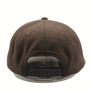 Wholesale a Frame Snapback Hat Custom Felt Embroidery logo <b>Wool</b> Fabric Black <b>Flat</b> Brim Snapback Hats - Product Image 4