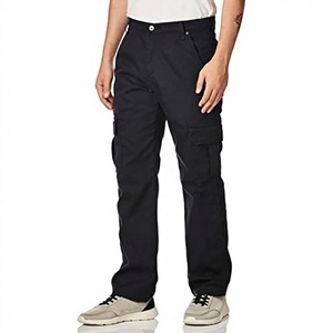 Breathable Mid Waist Bonded Fabric Duck Cargo <b>Pants</b> for Men <b>Black</b> Stonewashed Zipper Fly 36W X 32L - Product Image 3