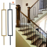 En gros, Balustre d'escalier en fer massif creux blanc uni Rd 5/8 avec embout doré pour rampe d'escalier en bois intérieure