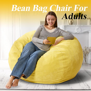 Adults 3.5FT Indoor <strong>Bean</strong> <strong>Bag</strong> Chairs Teardrop <strong>Yellow</strong> Beanbag Chair for Living Room - Product Image 5