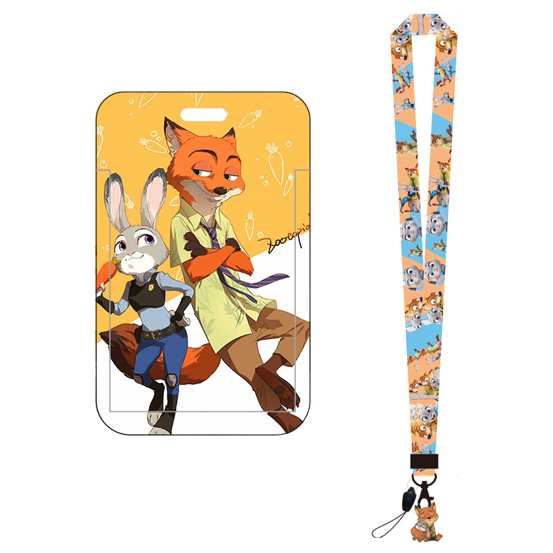 Lovely Cartoon Zootopia Card Holder Lanyards Custom Logo Student Worker ID Name Badge Credit Card Case Cover Lanyard Accessories Image 3