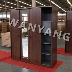 <span class=keywords><strong>Armoire</strong></span> de rangement moderne personnalisée avec éclairage LED, en bois imprimé et acier, pour chambre à coucher, avec portes vitrées - Product Image 6
