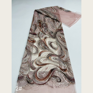 <span class=keywords><strong>Tela</strong></span> de Tul Transparente con Lentejuelas Multicapa y Apliques <span class=keywords><strong>3D</strong></span> de Arte Fluido Abstracto Vertical <span class=keywords><strong>para</strong></span> Vestidos de Lujo y Cheongsam Chino - Product Image 4