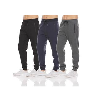 Pantalon de survêtement mi-long décontracté pour <span class=keywords><strong>homme</strong></span>, doublé polaire, grande taille, avec poches zippées et cordon de serrage, couleur unie, pour le sport et le fitness, collection automne-hiver - Product Image 4