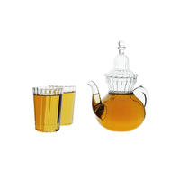Service à thé en verre transparent résistant à la chaleur, théière marocaine et turque,