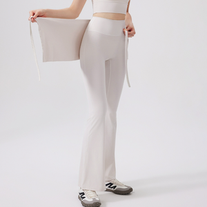En gros, Leggings de yoga et de sport pour femmes 2-en-1 avec jupe portefeuille amovible, taille haute, effet ventre plat, respirants et à séchage rapide - Product Image 2