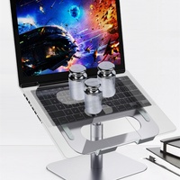 Dudukan Laptop Lipat Portabel Berpendingin Udara dari Aluminium Alloy, Dapat Disesuaikan Tinggi dan Sudutnya, untuk MacBook/iPad Pro 10-16 inci, Tersedia