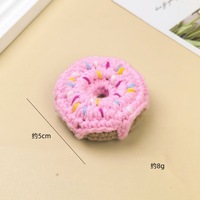Porte-clés en crochet en forme de beignet de dessin animé, mignon et fait main, pour filles