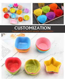 Moule de cuisson en silicone de qualité alimentaire, réutilisable, écologique et coloré pour muffins et cupcakes, vente en gros pour la maison - Product Image 6