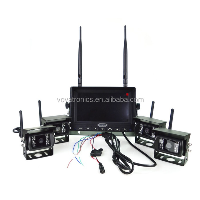 1080P Wireless Security Camera System, 4 Weatherproof Cameras & 7" Portable Monitor, Auto-Sync, SD Recording, Outdoor Kit
