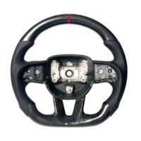 Volant sport en cuir et fibre de carbone noir pour vente directe, compatible avec Dodge SRT Challenger Hellcat Durango
