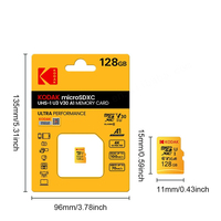 Tarjetas SD Kodak U3 Clase 10 Económicas y Populares de 128 GB y 256 GB SDXC Clase 10 V30, Tarjetas de Memoria Flash para Juegos, Tarjetas TF