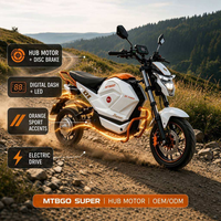 Moto électrique MTBGO 60V 1500W avec batterie au plomb-acide 20AH, vitesse 65KM/H, contrôleur 12 tubes, frein à disque à huile, moteur moyeu, grande capacité, vélo électrique