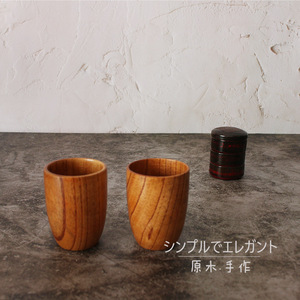 Japanese Style Wooden <b>Cup</b> Solid Color Handmade For <b>Camping</b> Drink <b>Cup</b> - Product Image 4