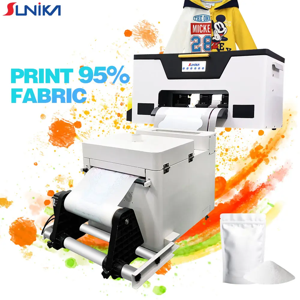 Sunika A3 Dtf Inkjet Printer Set Warmte Overdracht T-Shirt Drukmachine Direct Naar Film Printer Met Xp600 Printkop