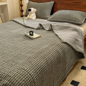 Parure de lit en coton lavé trois pièces, housse de protection simple pour matelas Simmons, couvertures de lit - Product Image 3