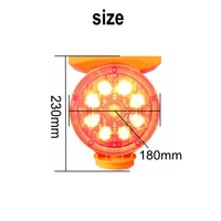 Feu de signalisation routière solaire à LED clignotante haute intensité avec coque réfléchissante prismatique, indice de protection IP66, pour zone de construction routière