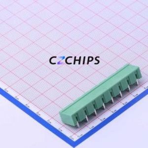 DB2ERC-7.62-8P-GN Plug-in Terminal Block Bent Lead Through Hole,P=7.62mm Board-to-Board / Socket - Closed 1x8P 7.62mm Green - Product Image 2