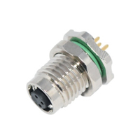 Conector USB Industrial de Alto Rendimiento M5 Hembra para Montaje en Panel, 3 Pines, Conexión Frontal, DIP, con Clasificación IP67
