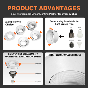 Nouveau Design Réglable Down Luminaire Mr16 <span class=keywords><strong>Gu10</strong></span> <span class=keywords><strong>Support</strong></span> Cadre Boîtier En Aluminium Led Encastré Downlight - Product Image 2