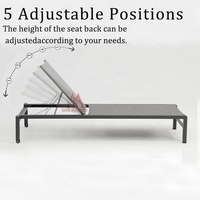 Chaise longue moderne en aluminium pour patio, jardin, cour, hôtel, empilable, pour bord de piscine