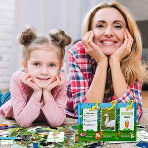 Herramienta de Aprendizaje para Niños Pequeños, Tabla de Bolsillo de Doble Cara con Animales para el Reconocimiento de Palabras, para Jardín de Infancia - Product Image 3
