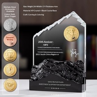 Trophée en verre cristal Climb Summit, médaille créative pour conférence annuelle, thème montagne, personnalisable, gravure gratuite, YunQi