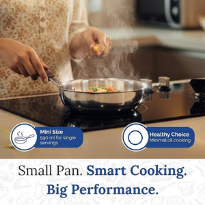 Sartén de Acero Inoxidable con Mango Ergonómico, Sartén Resistente para Cocinar, Sartén Multiusos para Cocina - Product Image 5