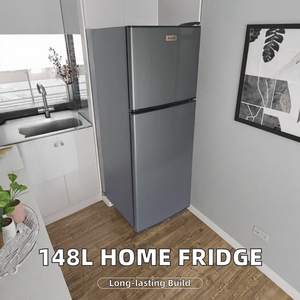 Frigorifero Domestico a Doppia Porta in Acciaio Inox da 148L con Nuovo Compressore e Congelatore Superiore - Product Image 3