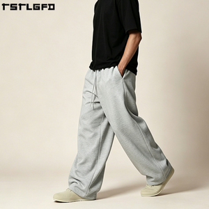 Pantalones Balloon OEM/ODM para Hombre, Gris Jaspeado, con Cordón, Pierna Ancha, Oversize, Estilo Urbano, Venta al por Mayor a Granel - Product Image 1