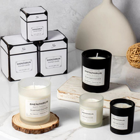 En stock – Pot à bougie vide en verre mat personnalisé de 7 oz et 10 oz avec couvercle et boîte cadeau pour la fabrication de bougies en cire de soja