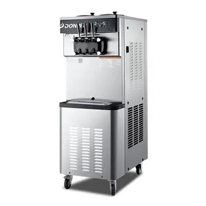 Commercial Automatic 25-Liter Soft Ice Cream Maker Three Flavor Equipment for Manufacturing Plant Use