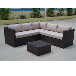 factory direct selling hot sales aluminum wicker furniture outdoor PE rattan with U shape corner sofa