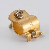 Pince de terre robuste de type AUS en laiton/cuivre avec surface jaune, certifiée ISO9001 pour conducteurs de 6 à 16 mm²