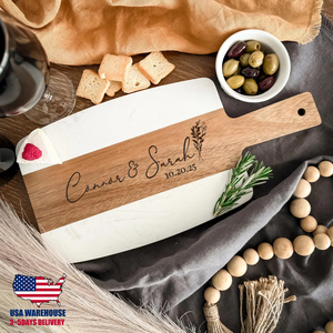<span class=keywords><strong>Planche</strong></span> à découper en <span class=keywords><strong>marbre</strong></span> <span class=keywords><strong>et</strong></span> <span class=keywords><strong>bois</strong></span> d'acacia avec poignée pour gravure laser, en stock local aux États-Unis - Product Image 3