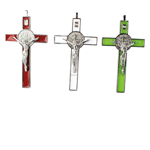 Dreamwork promoción religiosa San Benito Jesús Cruz colgante collar llavero negocios manualidades accesorios aleación niños - Product Image 4