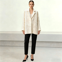 Blazer court plissé beige de luxe, minimaliste, à bouton unique, col à revers, veste de bureau élégante et discrète pour femme
