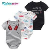 Combinaison unisexe pour nouveau-né Kiddiezoom, en pur coton, body triangulaire pour bébé, combinaison à manches courtes, boutons cachés
