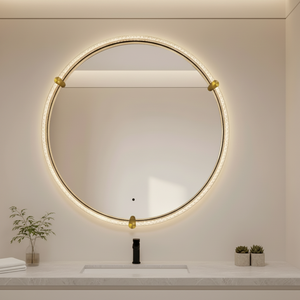 <span class=keywords><strong>Espejo</strong></span> de Baño LED con Pantalla Táctil, Antivaho, Inteligente, con Indicador de Hora, Resistente al Agua IP44, con Logotipo Personalizado, para Proyectos Hoteleros - Product Image 1