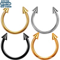 Piercing de titanio F136 con circonita para nariz, labio, oreja, hélix, barra de herradura, rosca interna, joyería para piercing corporal, septum, ceja