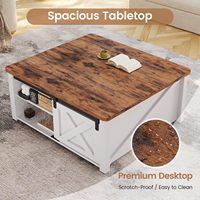 Mesa de Centro Moderna con Almacenamiento, Estantes y Cajones Personalizables, Muebles Ecológicos para Sala de Estar