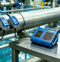 Débitmètre ultrasonique portable DN15~DN6000, débitmètre ultrasonique à pince pour la mesure du débit de liquide